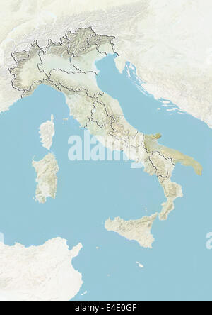 Italia e la regione della Puglia, Mappa di sfiato Foto Stock