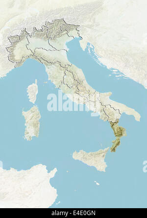 Italia e della Regione Calabria Mappa di sfiato Foto Stock