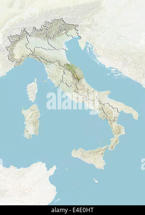 Italia e la regione Marche, Mappa di sfiato Foto Stock