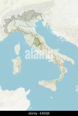 Italia e della Regione Umbria, Mappa di sfiato Foto Stock