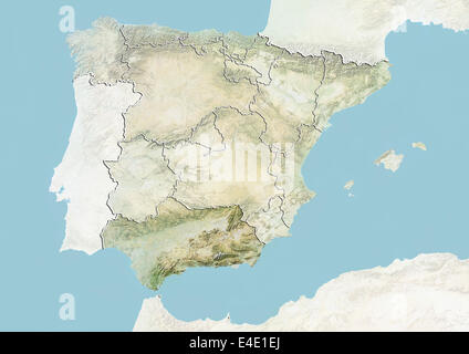 La Spagna e la regione dell'Andalusia, Mappa di sfiato Foto Stock