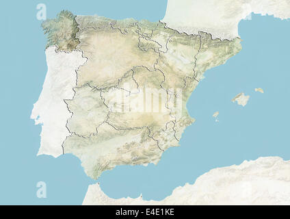La Spagna e la regione della Galizia, Mappa di sfiato Foto Stock