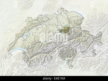 La Svizzera e il Cantone di Svitto, Mappa di sfiato Foto Stock