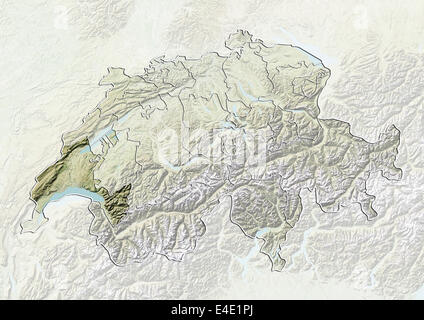 La Svizzera e il Cantone di Vaud, Mappa di sfiato Foto Stock