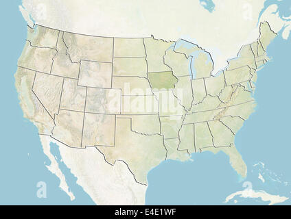 Stati Uniti e lo Stato di Iowa, Mappa di sfiato Foto Stock