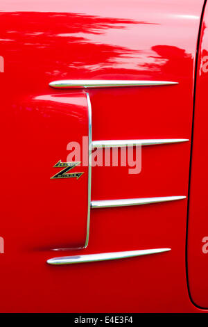 Aeratore laterale del 1953 Maserati A6G/54 2000 Zagato Coupe. 2014 Goodwood Festival of Speed, Sussex, Regno Unito. Foto Stock