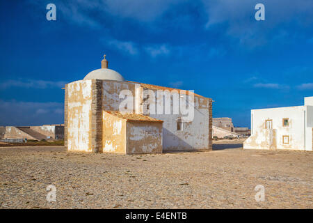 Chiesa della Madonna della Grazia (Igreja de Nossa Senhora da Graca) alla fortezza di Sagres,Algarve Portogallo Foto Stock