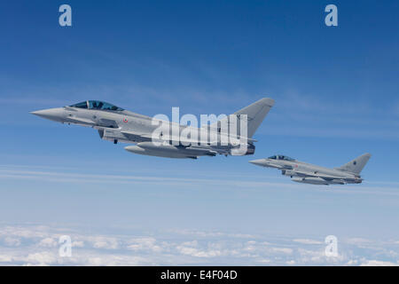 Forza Aerea Italiana Eurofighter Typhoon getti di 36th Stormo durante l'esercitazione NATO JAWTEX 2014. Foto Stock