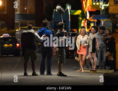 Riprese di serie TV Broadchurch a Weymouth Dorset, Regno Unito Foto Stock