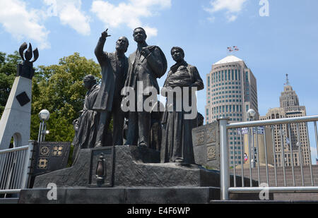 DETROIT, MI - 6 luglio: il gateway alla libertà International Memorial, nella Hart Plaza, Detroit, è qui mostrato il 6 luglio 2014. Det Foto Stock