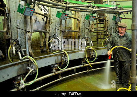 Rotary una sala mungitura Pembrokeshire, Wales, Regno Unito Foto Stock