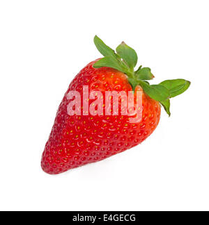 Una fragola isolati su sfondo bianco. Foto Stock