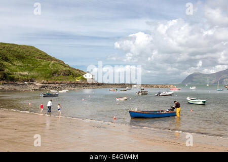 Luce della Sera su Porthdinllaen sulla penisola di Llyn, Caernarfonshire, Wales, Regno Unito Foto Stock