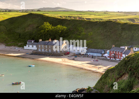 Luce della Sera su Porthdinllaen sulla penisola di Llyn, Caernarfonshire, Wales, Regno Unito Foto Stock