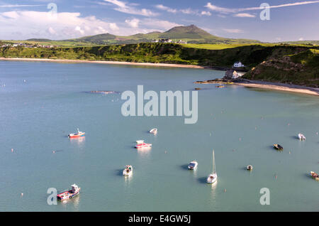 Luce della Sera su Porthdinllaen sulla penisola di Llyn, Caernarfonshire, Wales, Regno Unito Foto Stock