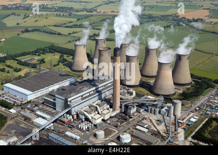 Vista aerea di Eggborough Power Station nello Yorkshire, Regno Unito Foto Stock