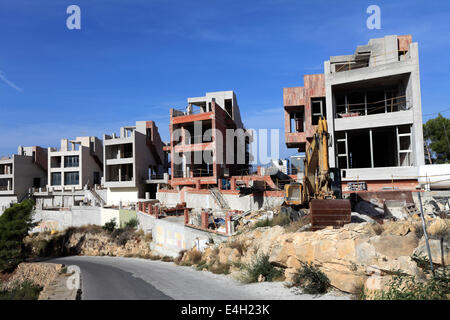 Nuova costruzione di ville, Playa de Levante, località di Benidorm, Costa Blanca, provincia di Valencia, Spagna, Europa. Foto Stock