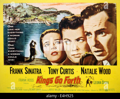 KINGS andare via Poster per 1958 United Artists film con da sinistra Natalie Wood Tony Curtis, Frank Sinatra Foto Stock