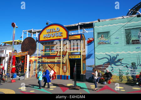 Topo selvatico rollercoaster ride al Luna Park,Milsons Point,Sydney , Australia Foto Stock