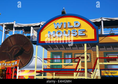 Topo selvatico rollercoaster ride al Luna Park,Milsons Point,Sydney , Australia Foto Stock