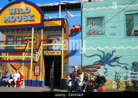 Topo selvatico rollercoaster ride al Luna Park,Milsons Point,Sydney , Australia Foto Stock