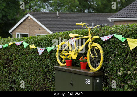 Harrogate si prepara per le Tour de France Luglio 2014 Foto Stock