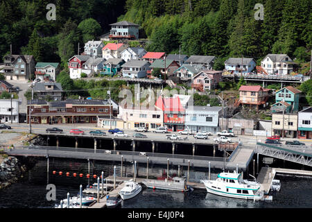 Parte anteriore via lungomare in Ketchikan Alaska Foto Stock