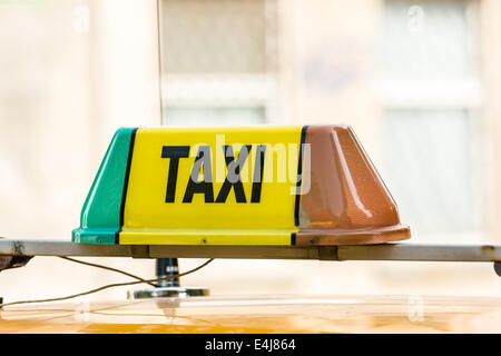 Segno di Taxi Cab Foto Stock