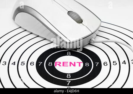 Testo di affitto in target Foto Stock