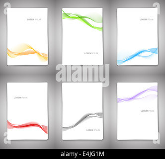 Set di sfondi con linee ondulate Foto Stock