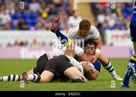 Warrington, Regno Unito. 13 Luglio, 2014. Super League Rugby. Warrington lupi versus London Broncos. London Broncos hooker Scott Moore in azione. Credito: Azione Sport Plus/Alamy Live News Foto Stock