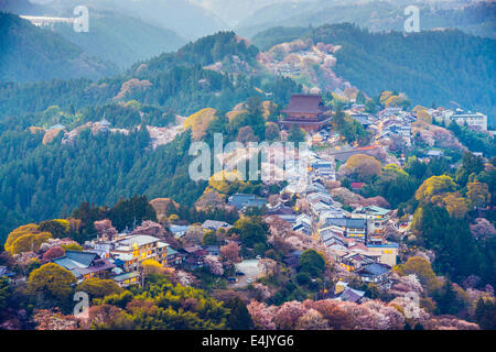 Yoshinoyama, Giappone al crepuscolo durante la primavera. Foto Stock