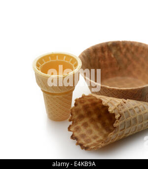 Coppe di wafer per la Gelateria Foto Stock