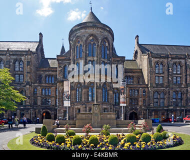 Università di Glasgow e ingresso al Centro Visitatori, Hunterian Museum, Bute Hall e sala concerti in Viale Università Glasgow Foto Stock