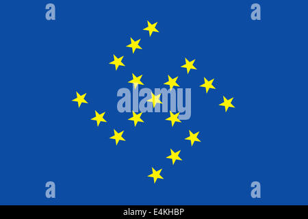 Euro bandiera con la svastica simbolo, ritorno del nazismo in Europa concetti Foto Stock