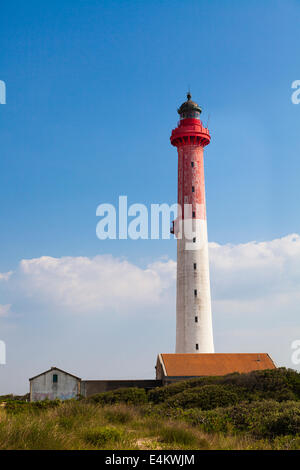 Il faro di La Coubre Phare de La Coubre a Les Mathes in Francia. Foto Stock