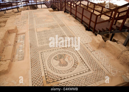 Pavimento a mosaico in rovine di Kourion in Cipro Foto Stock