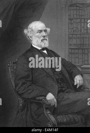 Robert Edward Lee, 1807 - 1870, un soldato americano comandando l'esercito confederato della Virginia del Nord in American Civil W Foto Stock