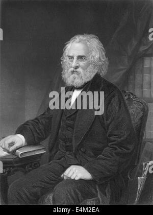 Henry Wadsworth Longfellow, 1807 - 1882, un poeta americano, Foto Stock
