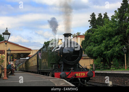 Locomotiva a vapore 4270, Gloucestershire Warwickshire Railway a Toddington stazione ferroviaria, Gloucestershire Foto Stock