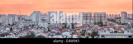 Kembangan Pubbliche e Private Area residenziale a Singapore alla mattina presto Alba Panorama Foto Stock