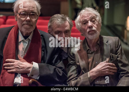 La registrazione della BBC Radio 4's "Missing Hancocks' interpretato da Kevin McNally. BBC Broadcasting House, Radio Theatre, Primavera 2014 Foto Stock