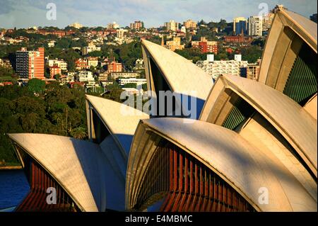 Close up della Sydney Opera House di Sydney e il Sydney, Australia Foto Stock