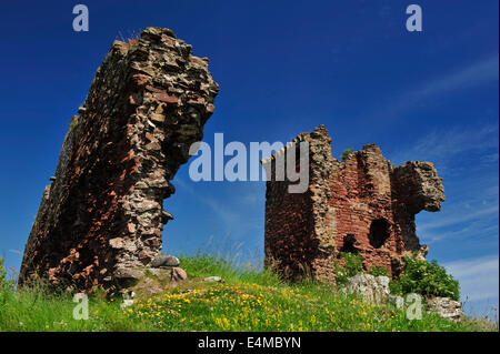 Castello Rosso, Lunan Bay, Angus, Scozia Foto Stock