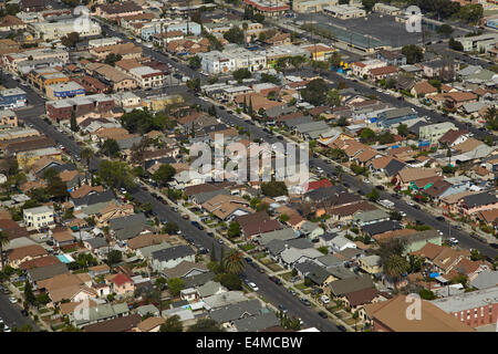 Suburbia, a sud di Los Angeles in Los Angeles, California, Stati Uniti d'America - aerial Foto Stock