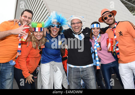 Sao Paulo, Brasile. 9 Luglio, 2014. Appassionati di calcio/calcetto : Coppa del Mondo FIFA Brasile 2014 Semifinali match tra Paesi Bassi 0(2-4)0 Argentina a Arena de Sao Paulo Sao Paulo, Brasile . © canzone Seak-In/AFLO/Alamy Live News Foto Stock