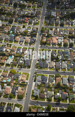 West 79th Street, Quartiere di Westchester, Los Angeles, California, Stati Uniti d'America - aerial Foto Stock