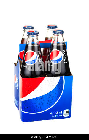 Bottiglie di Pepsi Cola, custodia, confezione di Pepsi Foto Stock