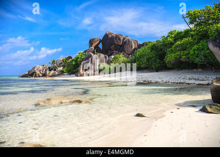 Splendide Anse Source d'Argent Beach Foto Stock
