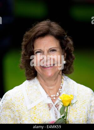 Solliden, 14-07-2014 Regina Silvia trentasettesimo compleanno della Principessa Ereditaria Vittoria di Svezia presso il castello di Solliden RPE/Albert Nieboer// dpa - Nessun servizio di filo- Foto Stock